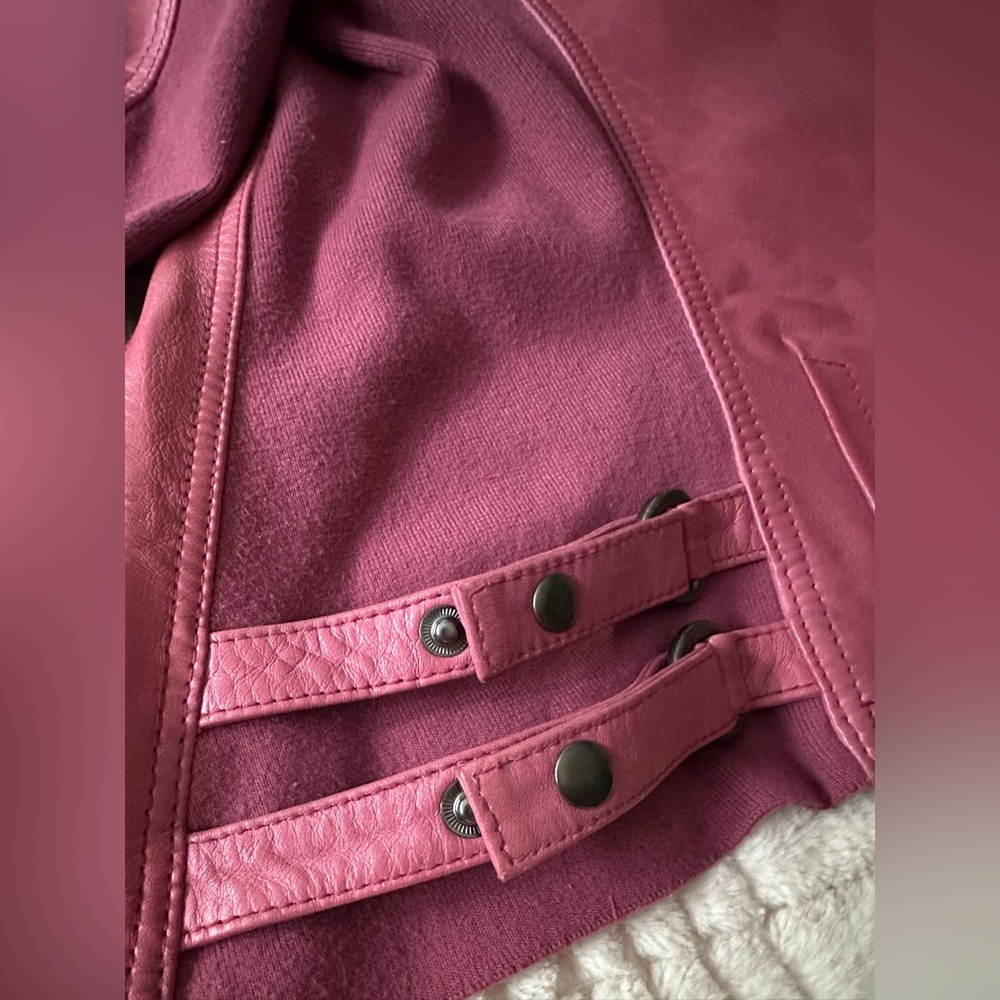 WE THE FREE NWOT CORA LEATHER JACKET size L | Pink - Picture 6 of 7